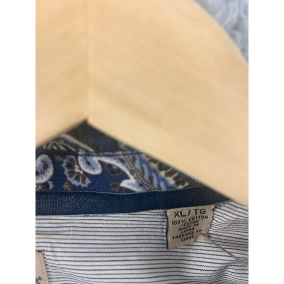 Tommy Bahama Men’s Medium Paisley Long Sleeve Button Shirt Blue Brown - Picture 4 of 10